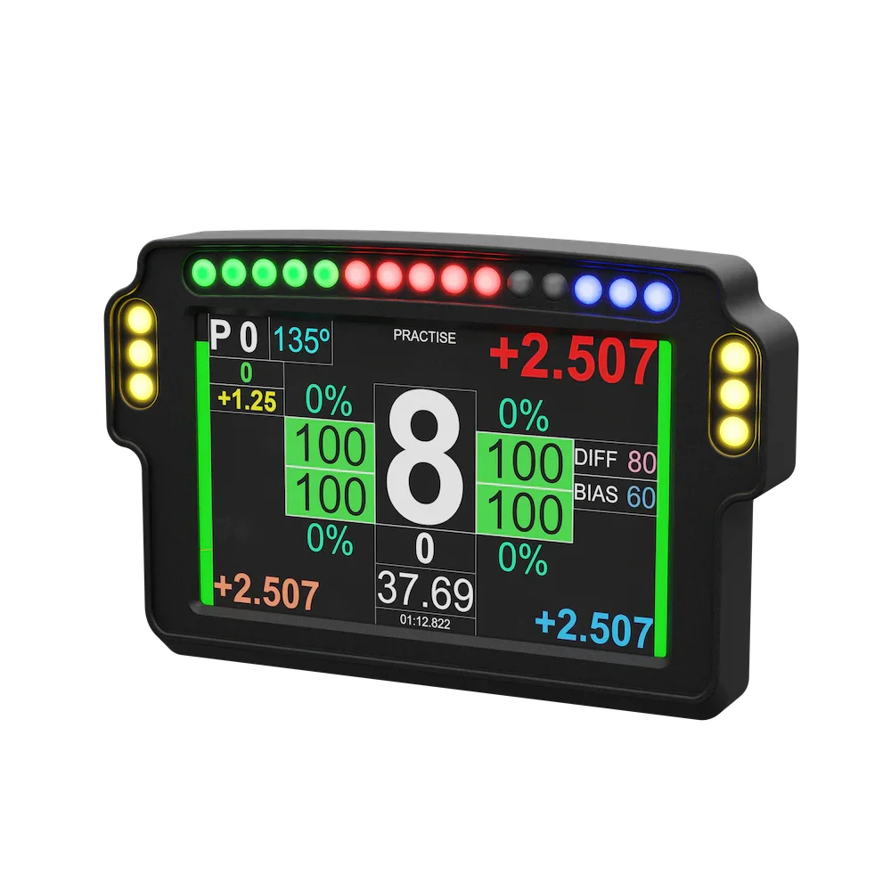 SimXPro AlphaTecRacing touchscreen dashboard til Formel V2 med digitale display og kontrolknapper
