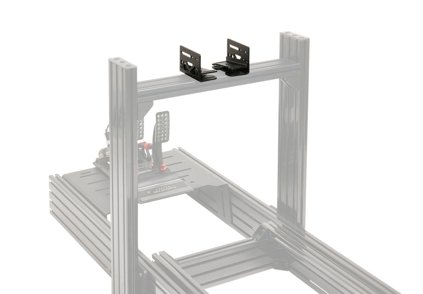 Asetek Racing Wheelbase Mount med tilt til simracer, monteret til racerkøretøj, til Asetek Racing simracerudstyr.