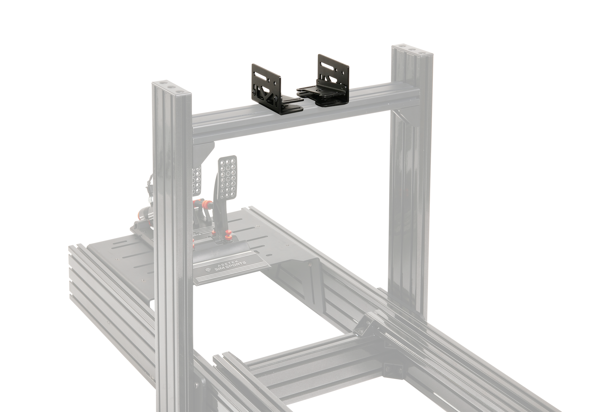 Asetek Racing Wheelbase Mount med tilt til simracer, monteret til racerkøretøj, til Asetek Racing simracerudstyr.