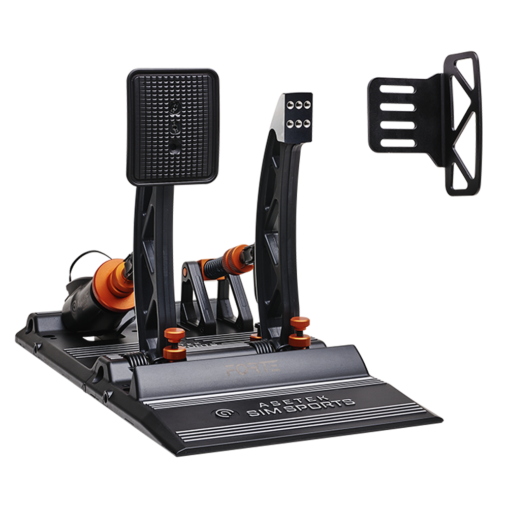 Asetek Racing universal pedalaflastning til simracing, foran højre side uden baggrund, til bilspil og cockpit-tilbehør