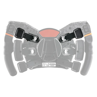 Asetek Racing magnetiske indgangspaddles til rat, visuelt vist bagfra, til simracing og bilspil.