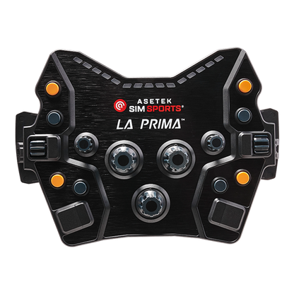 Asetek Simsports La Prima Button Box featuring customizable controls for rally and GT racing.
