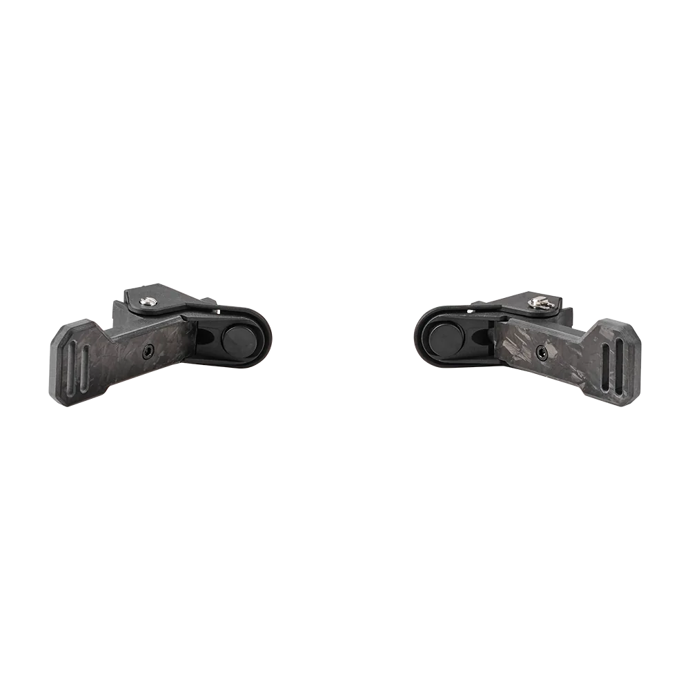 Asetek Racing Carbon Paddles sæt til rat, med magnetiske input-pedaler, foran uden baggrund, til racerkøretøj.