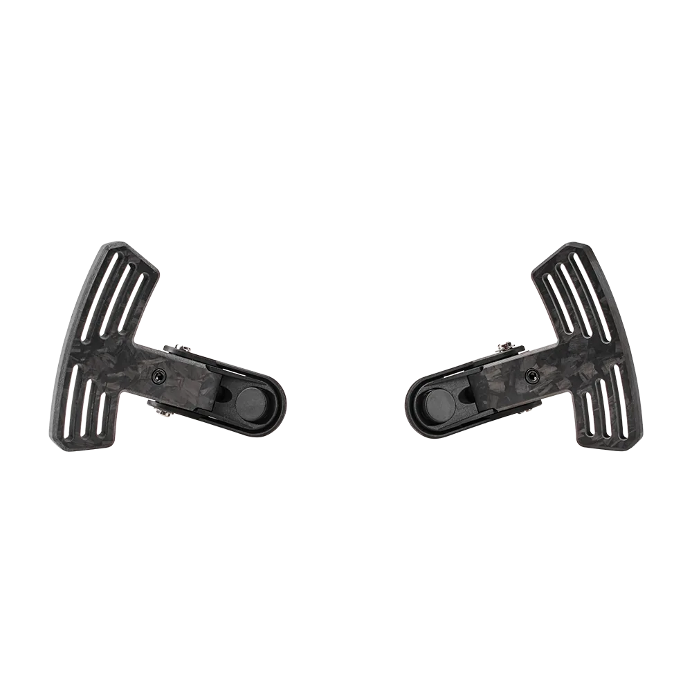 Asetek Racing Carbon paddles kit til rat, med sort carbonfiber design og ergonomisk form, til bilens styringshjul.