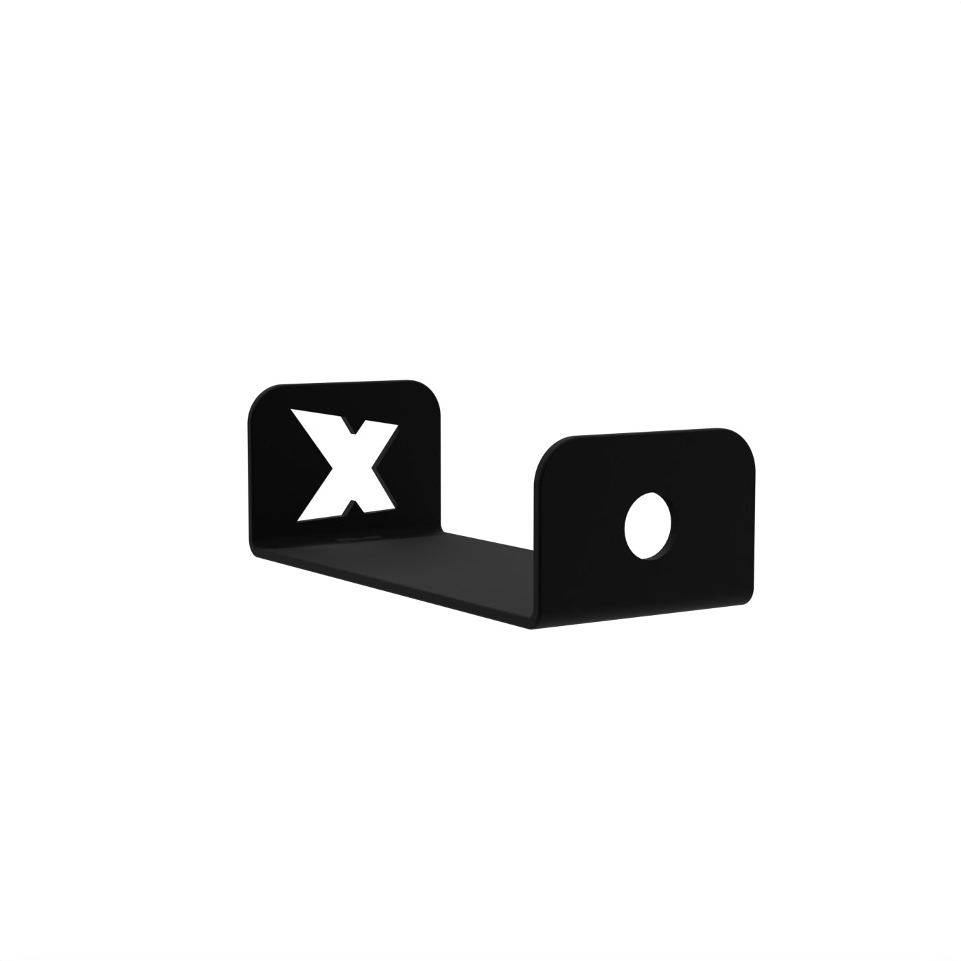 SimXPro headset holder med plads til gaming- eller VR-headsets, monteret på væg til praktisk opbevaring.
