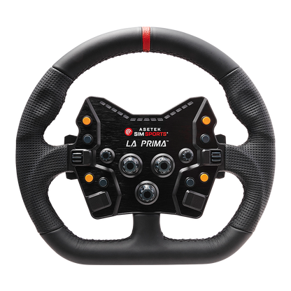 Asetek Racing La Prima Button Box B/G, lukket, med knapper og kontroller til racing-setup, vist i sort design.