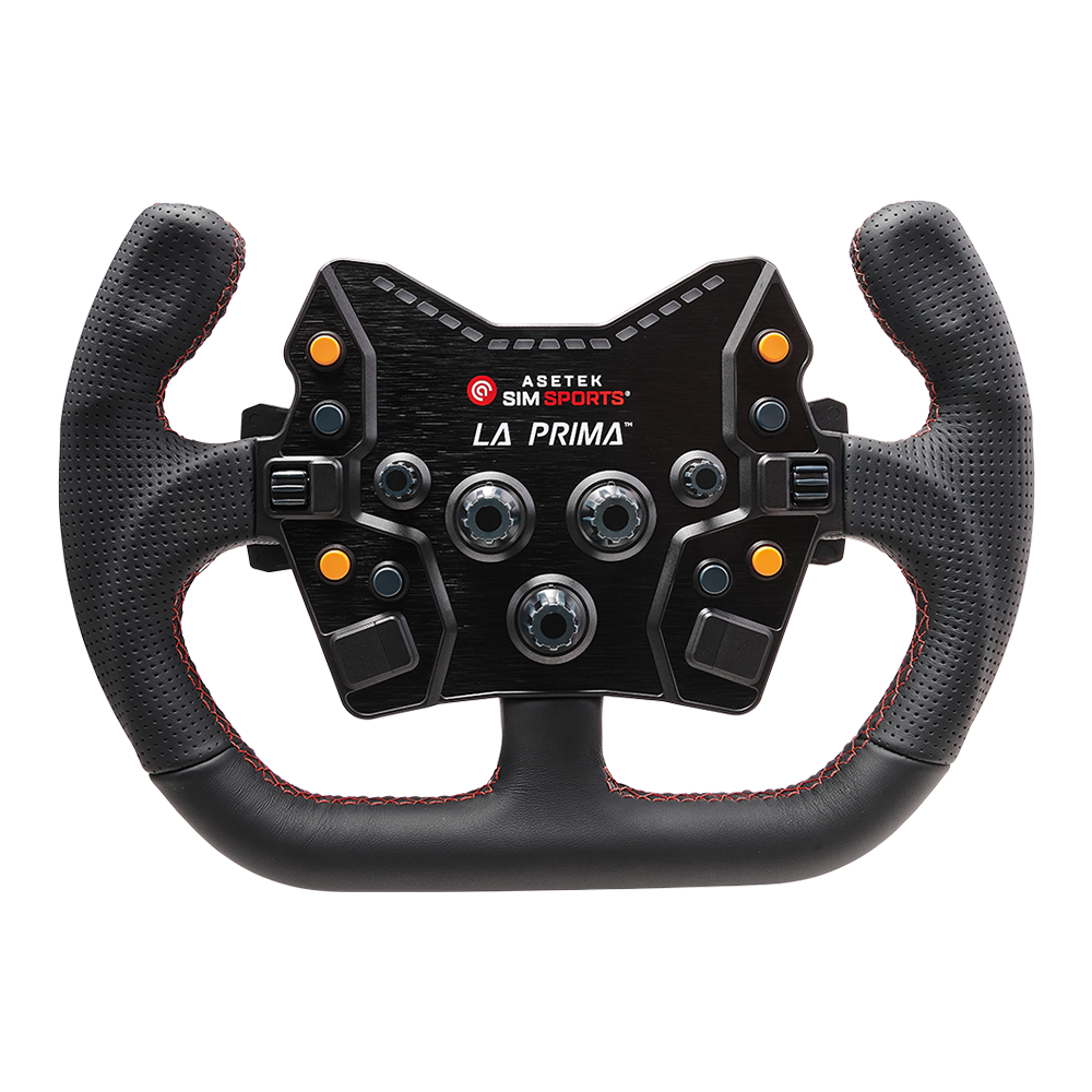 Asetek Racing La Prima Button Box B/G med flere knapper og kontroller til racing-simuleringer, sort farve.