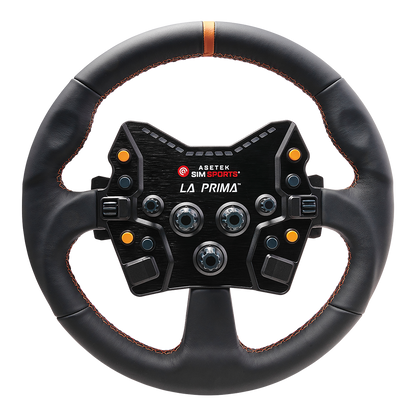 Asetek Racing La Prima Button Box B/G med runde knapper og sort design, til racing- og simuleringssetup.