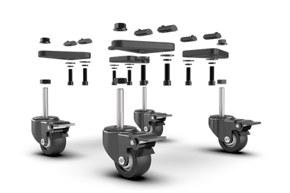 Universal Caster Wheels with Brake & Mounting Brackets