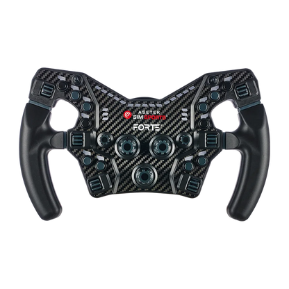 Asetek Racing XL styrhåndtag til racing wheel, kraftfuld og ergonomisk design, vist front uden baggrund.