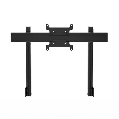Straight-on view of the SIMGASM Apex single monitor stand with centered VESA 75/200 bracket