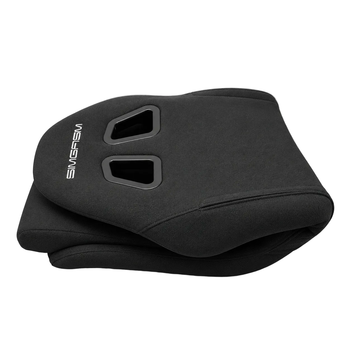 Removable black back cushion for the SIMGASM Core bucket seat shown folded forward